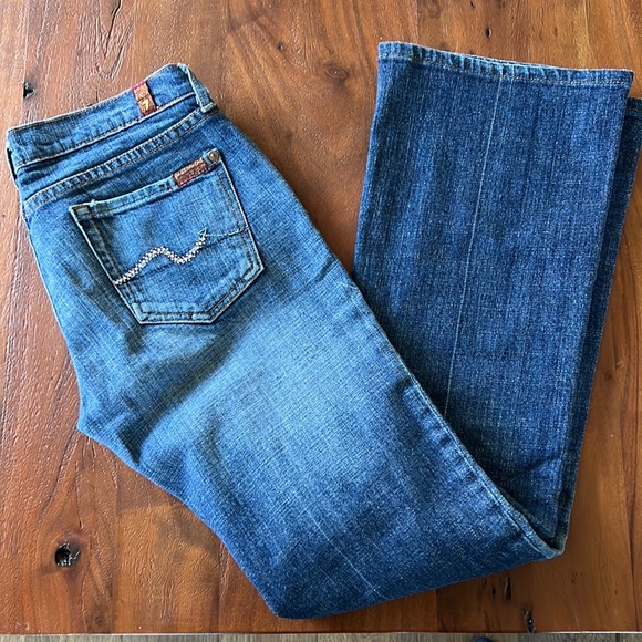 7 For All Mankind Swarovski Jeans Boot Cut Size 27 - Picture 2 of 6